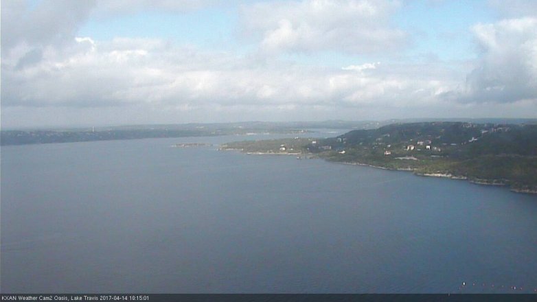 Lake Travis webcam, April 14, 2017 9:30 AM CT