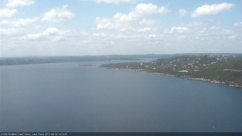 Lake Travis webcam, April 14, 2017 1:20 PM CT