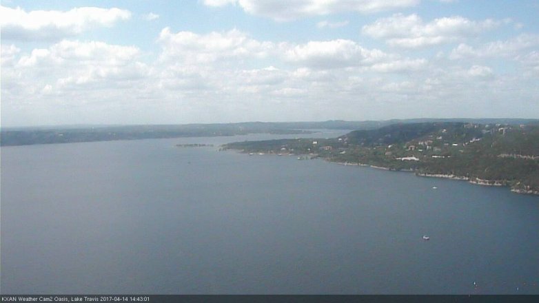 Lake Travis webcam, April 14, 2017 1:45 PM CT