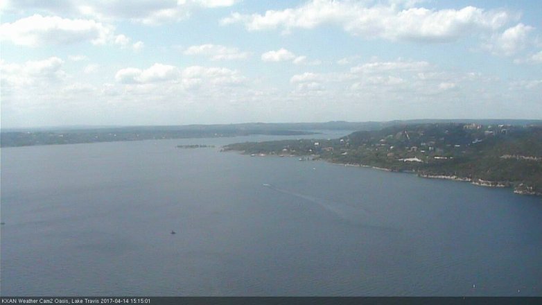 Lake Travis webcam, April 14, 2017 2:20 PM CT