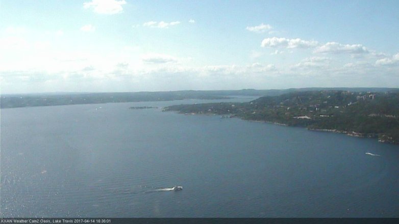 Lake Travis webcam, April 14, 2017 3:50 PM CT