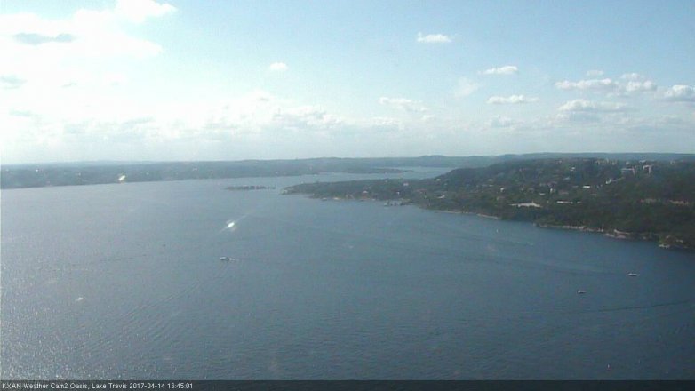 Lake Travis webcam, April 14, 2017 4:05 PM CT