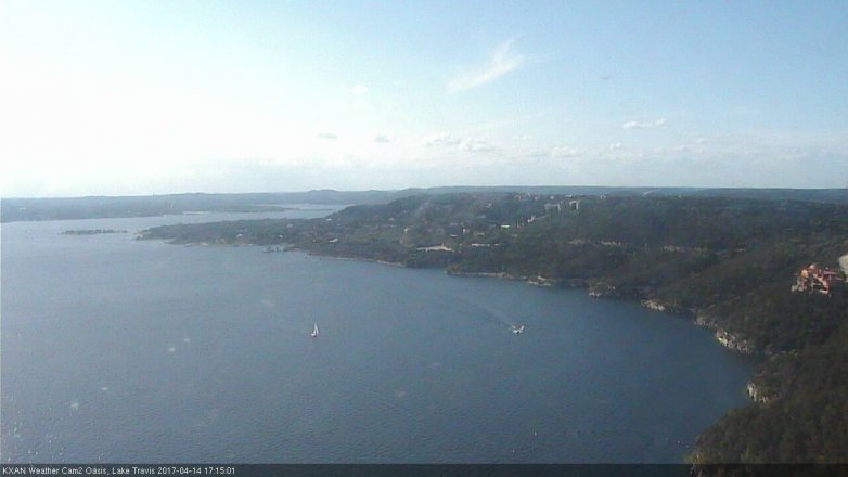 Lake Travis webcam, April 14, 2017 4:40 PM CT