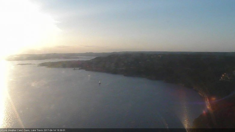 Lake Travis webcam, April 14, 2017 6:45 PM CT