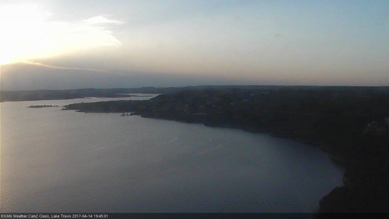Lake Travis webcam, April 14, 2017 7:00 PM CT