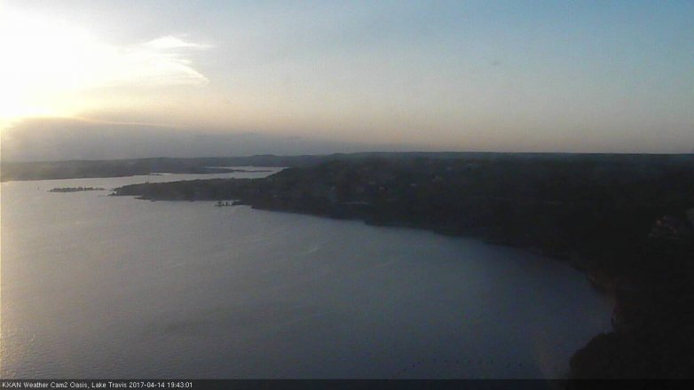 Lake Travis webcam, April 14, 2017 7:05 PM CT