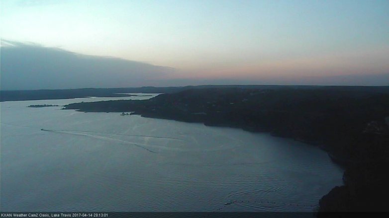 Lake Travis webcam, April 14, 2017 7:15 PM CT