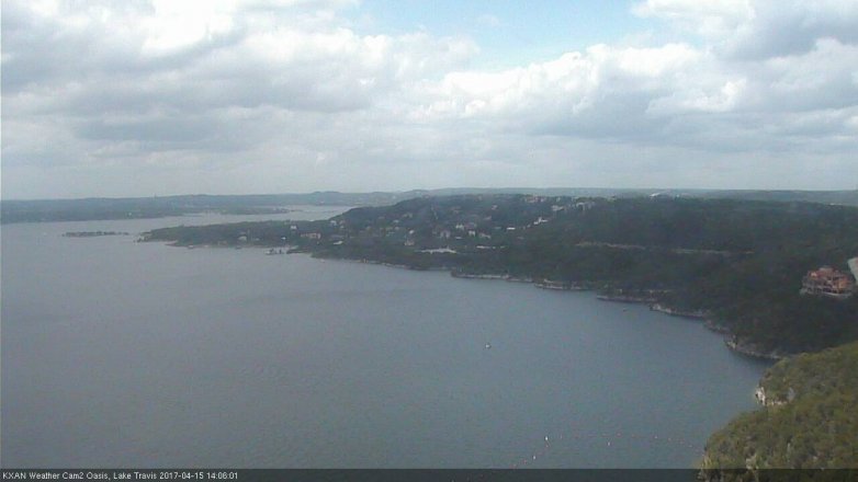 Lake Travis webcam, April 15, 2017 1:20 PM CT
