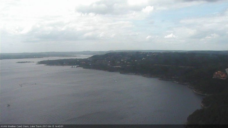 Lake Travis webcam, April 15, 2017 1:40 PM CT