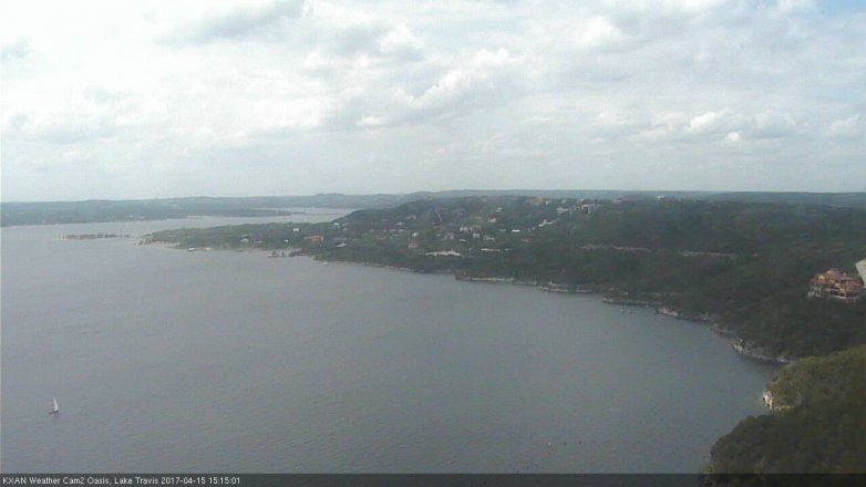 Lake Travis webcam, April 15, 2017 2:25 PM CT
