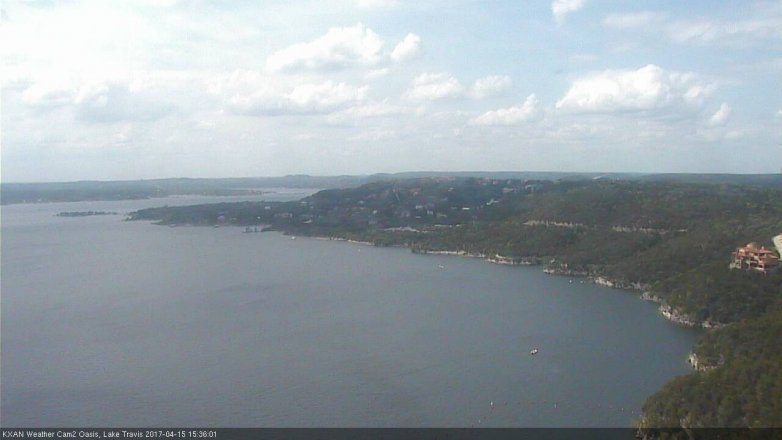 Lake Travis webcam, April 15, 2017 2:50 PM CT