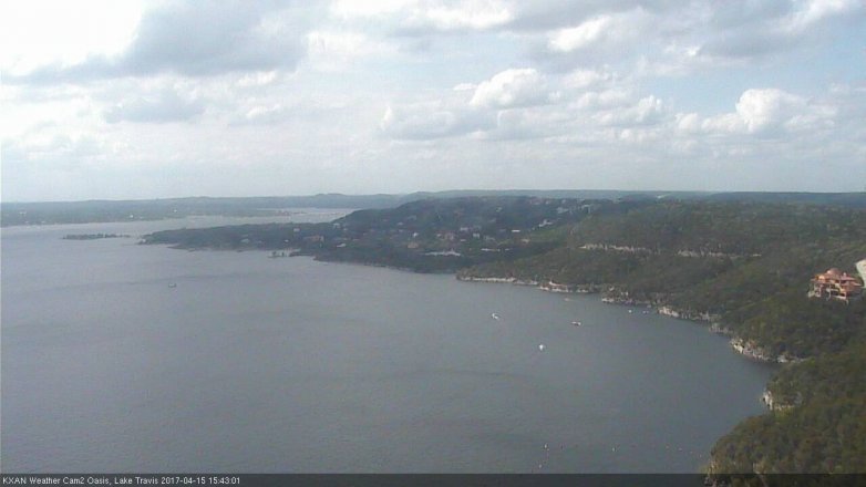 Lake Travis webcam, April 15, 2017 3:05 PM CT