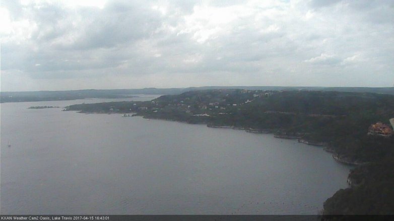 Lake Travis webcam, April 15, 2017 3:55 PM CT