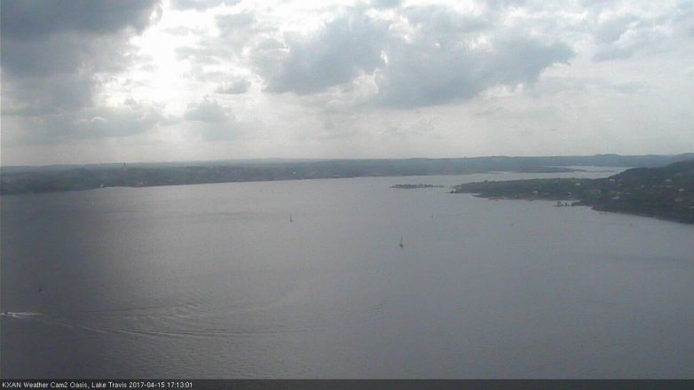 Lake Travis webcam, April 15, 2017 4:25 PM CT