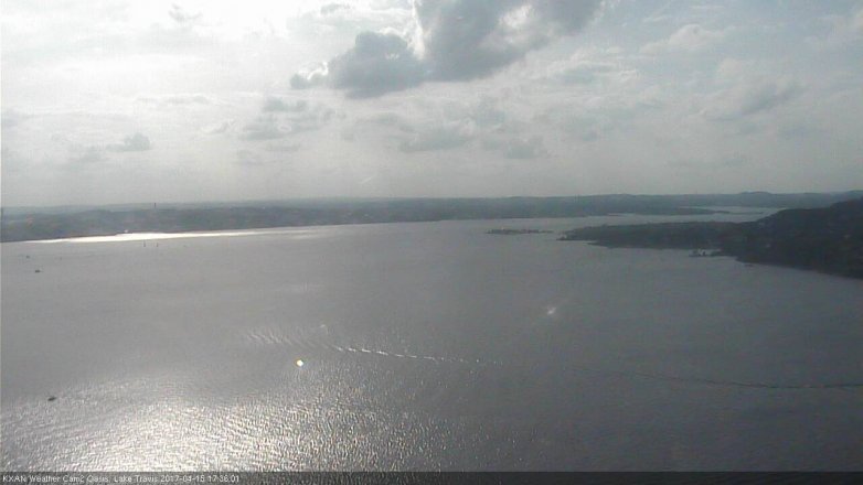 Lake Travis webcam, April 15, 2017 4:40 PM CT