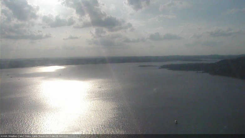 Lake Travis webcam, April 15, 2017 5:15 PM CT