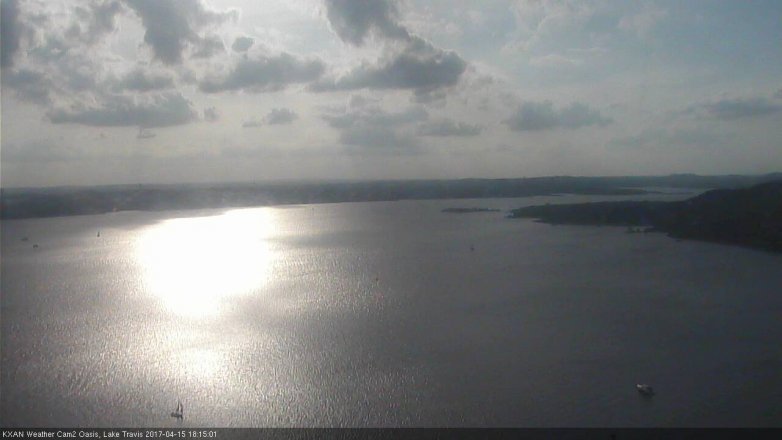 Lake Travis webcam, April 15, 2017 5:40 PM CT
