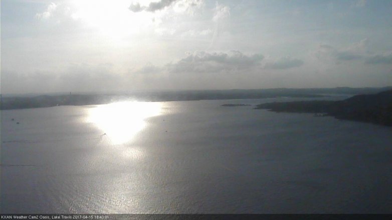 Lake Travis webcam, April 15, 2017 5:45 PM CT