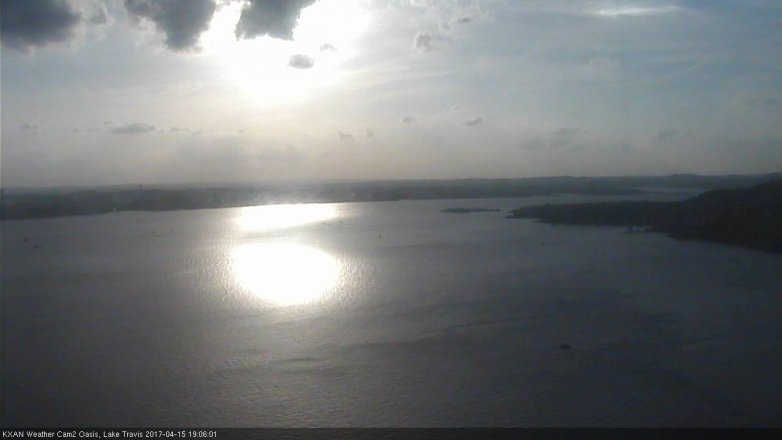 Lake Travis webcam, April 15, 2017 6:05 PM CT