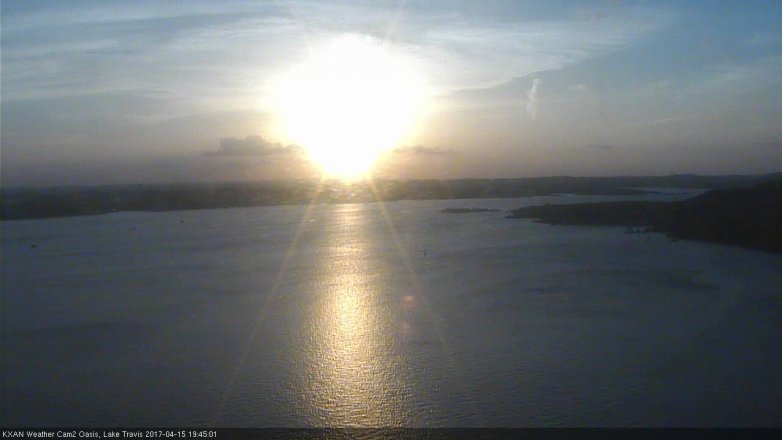 Lake Travis webcam, April 15, 2017 7:10 PM CT