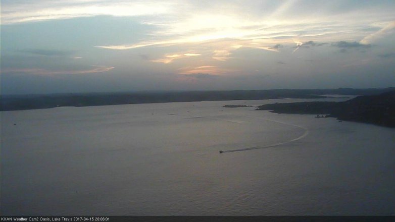 Lake Travis webcam, April 15, 2017 7:20 PM CT