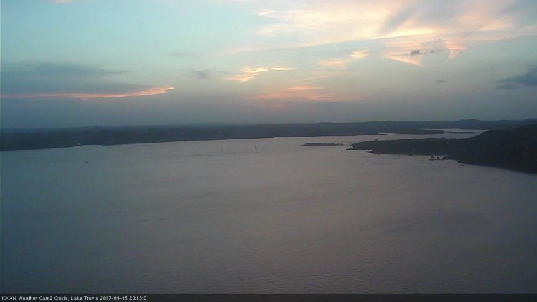 Lake Travis webcam, April 15, 2017 7:30 PM CT