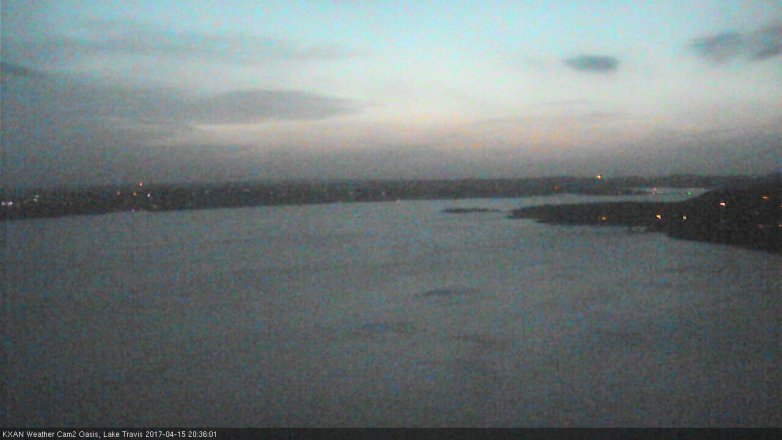 Lake Travis webcam, April 15, 2017 7:50 PM CT
