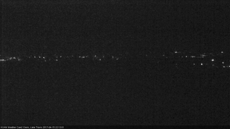 Lake Travis webcam, April 15, 2017 9:30 PM CT