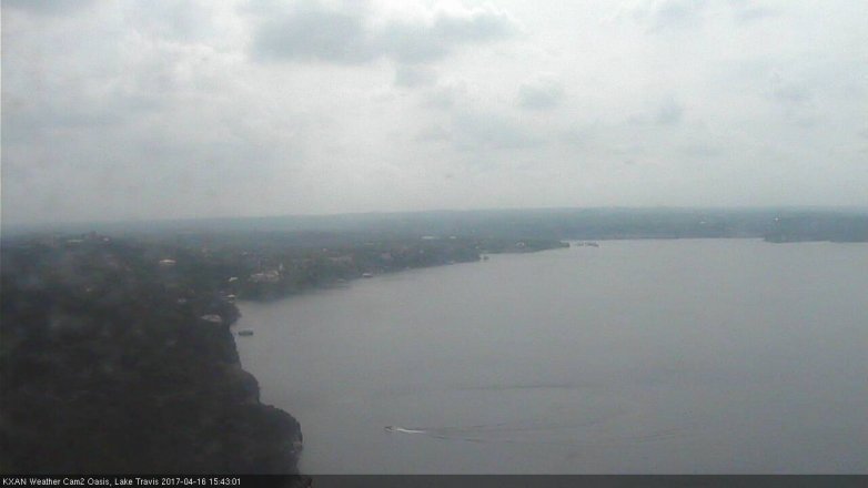 Lake Travis webcam, April 16, 2017 2:45 PM CT