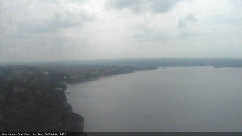 Lake Travis webcam, April 16, 2017 2:55 PM CT