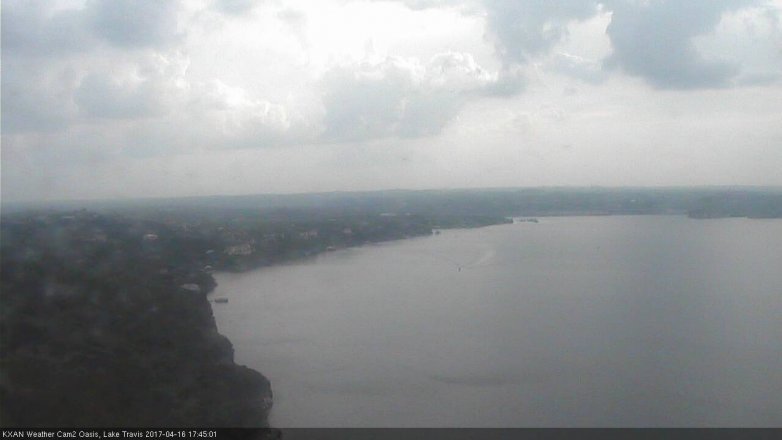 Lake Travis webcam, April 16, 2017 5:05 PM CT