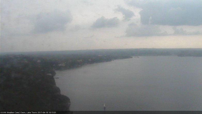 Lake Travis webcam, April 16, 2017 5:35 PM CT