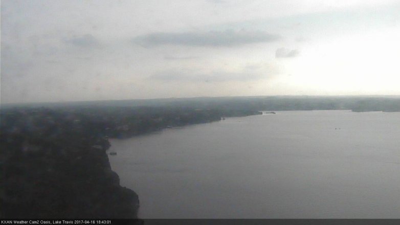 Lake Travis webcam, April 16, 2017 5:40 PM CT