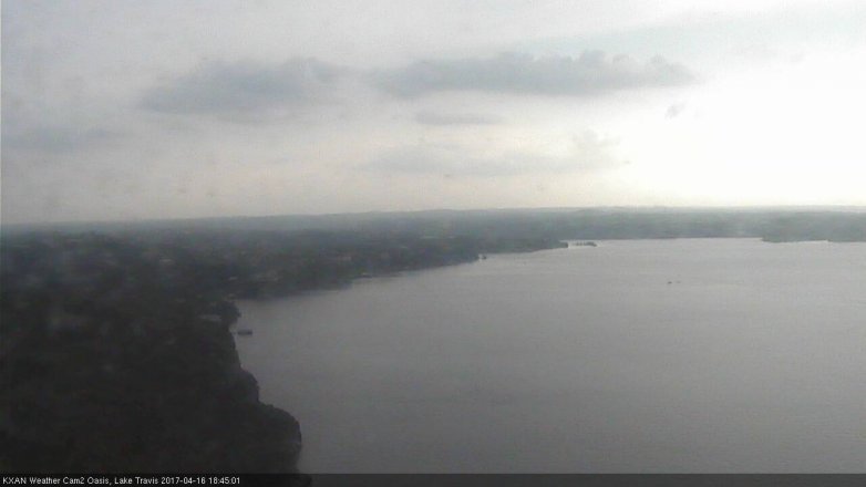 Lake Travis webcam, April 16, 2017 5:55 PM CT