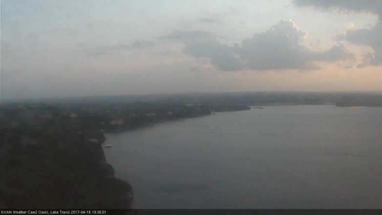 Lake Travis webcam, April 16, 2017 6:55 PM CT
