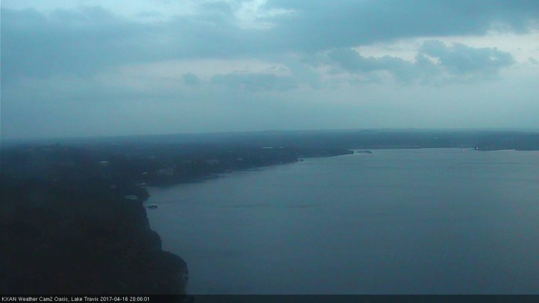 Lake Travis webcam, April 16, 2017 7:05 PM CT