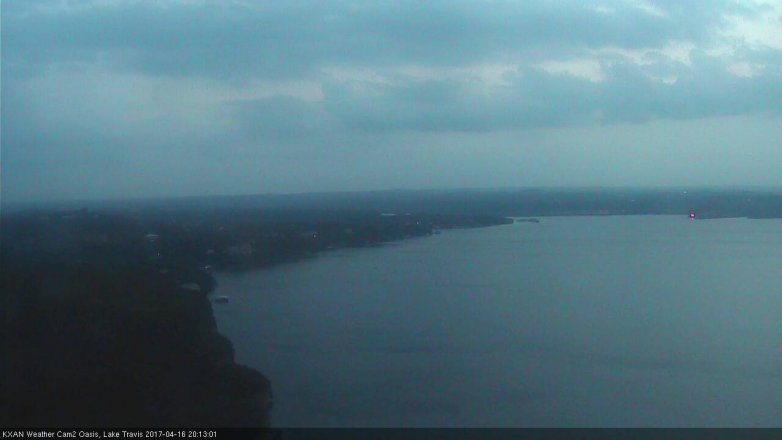 Lake Travis webcam, April 16, 2017 7:30 PM CT