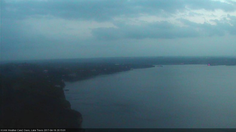 Lake Travis webcam, April 16, 2017 7:35 PM CT