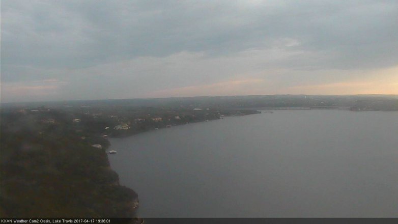 Lake Travis webcam, April 17, 2017 6:40 PM CT