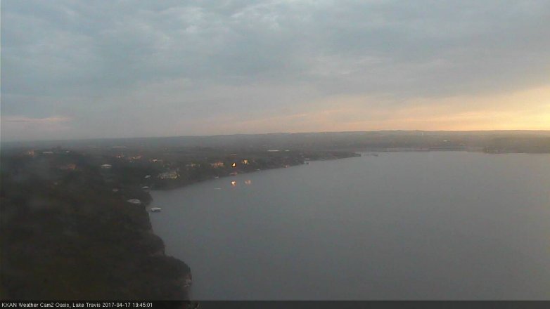 Lake Travis webcam, April 17, 2017 6:55 PM CT