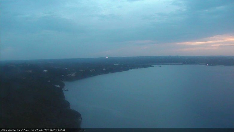 Lake Travis webcam, April 17, 2017 7:15 PM CT