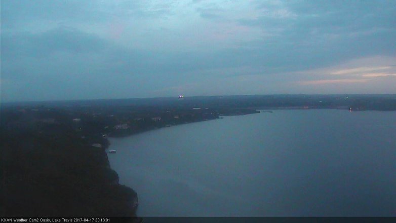 Lake Travis webcam, April 17, 2017 7:30 PM CT