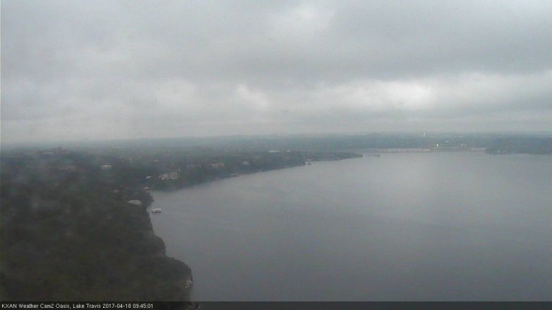Lake Travis webcam, April 18, 2017 9:10 AM CT