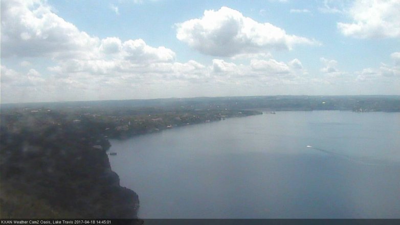 Lake Travis webcam, April 18, 2017 1:45 PM CT