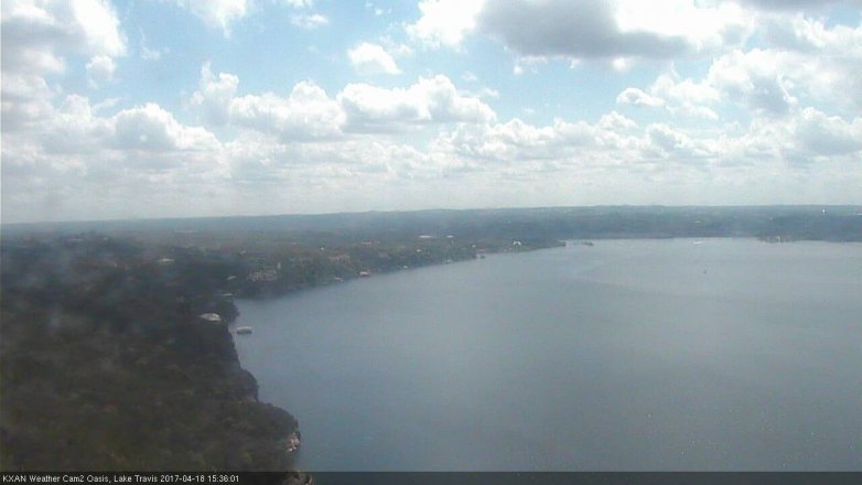 Lake Travis webcam, April 18, 2017 2:35 PM CT