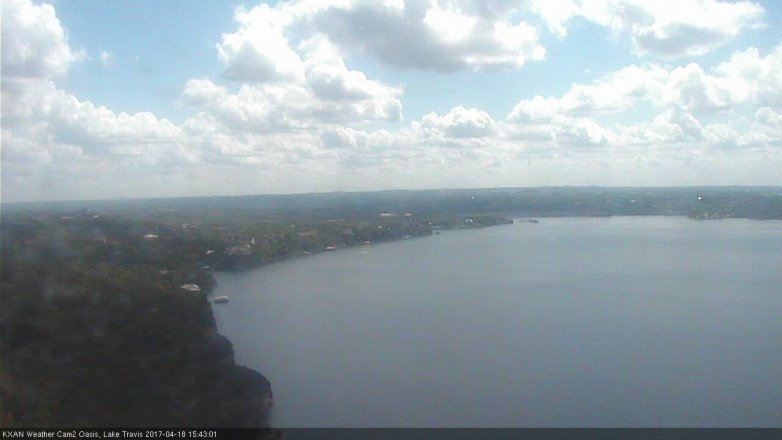Lake Travis webcam, April 18, 2017 2:55 PM CT