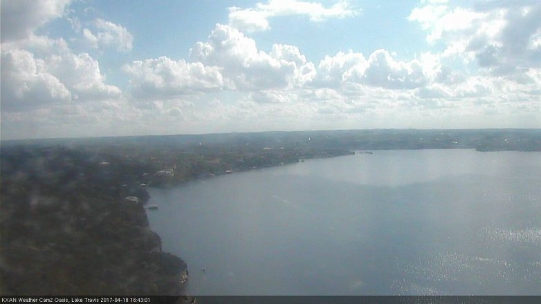 Lake Travis webcam, April 18, 2017 3:55 PM CT