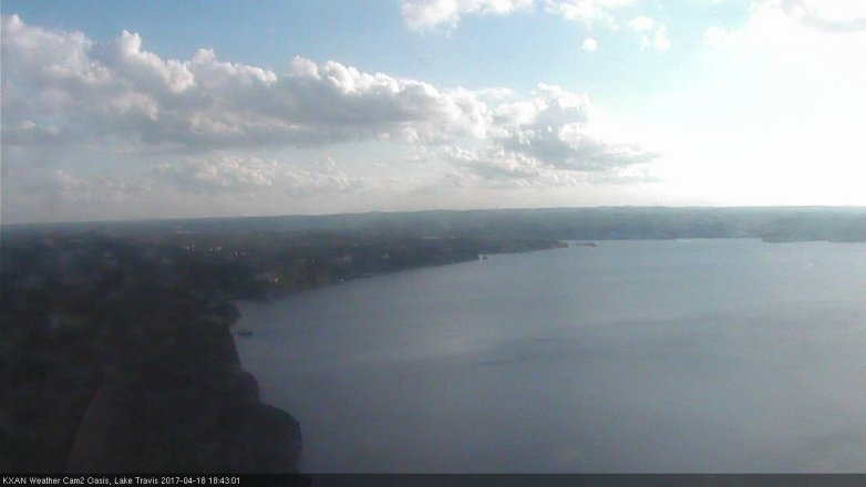 Lake Travis webcam, April 18, 2017 6:05 PM CT