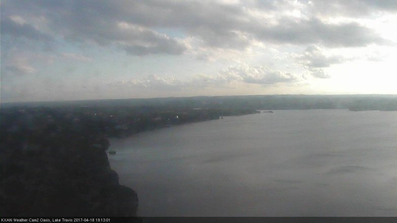 Lake Travis webcam, April 18, 2017 6:20 PM CT