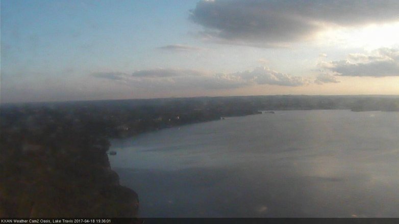 Lake Travis webcam, April 18, 2017 6:40 PM CT